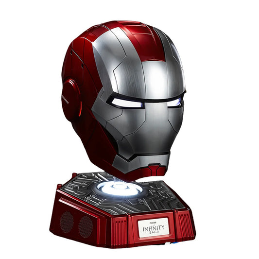 Interactive Iron Man MK5 Helmet – 1:1 Bluetooth Speaker with Flip-Down Faceplate, RGB Ear Lights & Voice/Touch/Remote Control