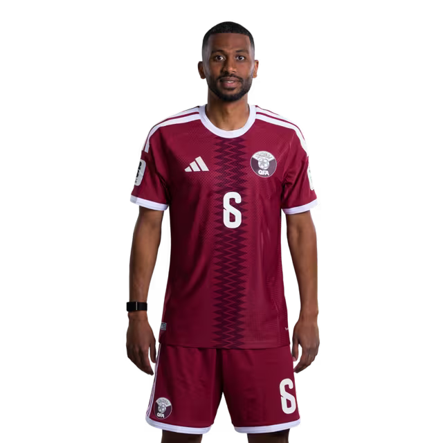 2026 World Cup Qatar Soccer Jersey Player Version  Match Version - Midfielder No.6 ABDULAZIZ HATEM, No.12 KARIM BOUDIAF, No.17 AHMED ALGANEHI