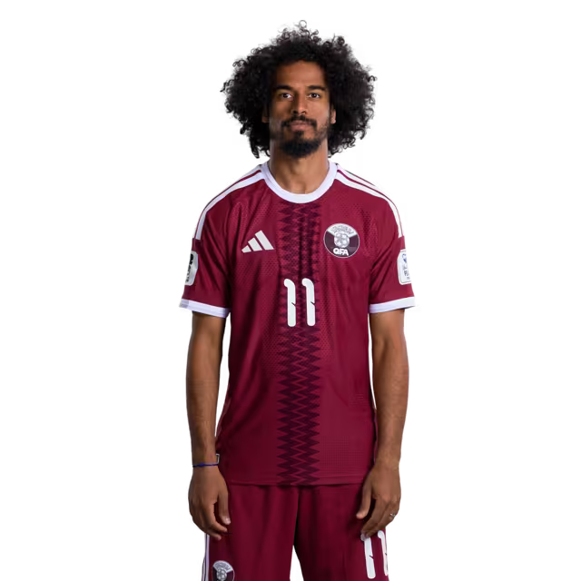 2026 World Cup Qatar Soccer Jersey Player Version  Match Version - Forward No.10 HASSAN ALHAYDOS, No.11 AKRAM AFIF, No.15 YUSUF ABDURISAG