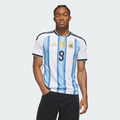 2026 World Cup J. Alvarez Argentina  Soccer Jersey Player Version  Match Version - No. 9 Home White & Blue and Away Black & Blue