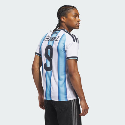 2026 World Cup J. Alvarez Argentina  Soccer Jersey Player Version  Match Version - No. 9 Home White & Blue and Away Black & Blue