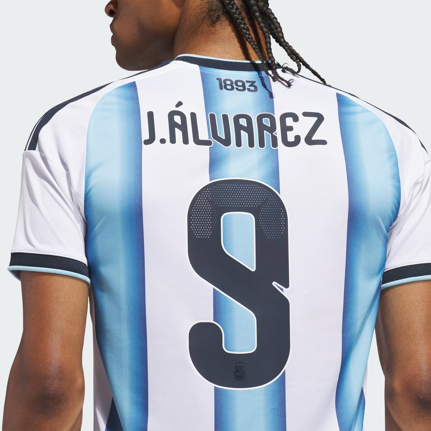 2026 World Cup J. Alvarez Argentina  Soccer Jersey Player Version  Match Version - No. 9 Home White & Blue and Away Black & Blue