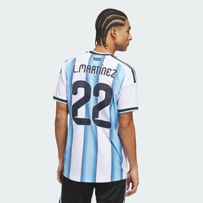 2026 World Cup Lautaro Martinez Argentina  Soccer Jersey Player Version  Match Version - No. 22 Home White & Blue and Away Black & Blue