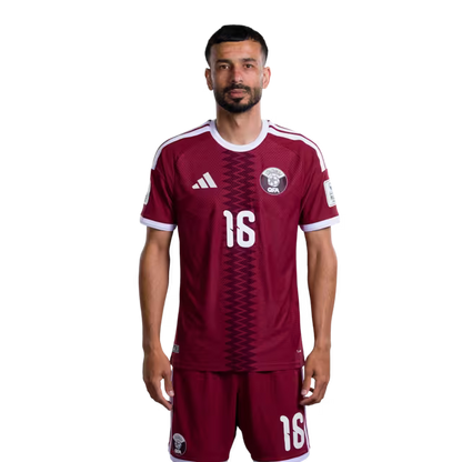 2026 World Cup Qatar Soccer Jersey Player Version  Match Version - Defender No.16 BOUALEM KHOUKHI, No.18 SULTAN ALBRAKE, No.25 ALHASHMI ALHUSSEIN