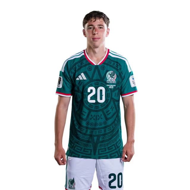 Mexico National Team 2026 World Cup Soccer Jersey (Player Version/Match Version)– Defenders: No. 5 Johan VÁSQUEZ, No. 15 Israel REYES, No. 20 Mateo CHÁVEZ, No. 23 Jesús GALLARDO / Camiseta de fútbol del Mundial de México Versión Jugador Versión Partido