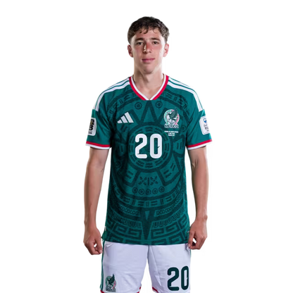 Mexico National Team 2026 World Cup Soccer Jersey (Player Version/Match Version)– Defenders: No. 5 Johan VÁSQUEZ, No. 15 Israel REYES, No. 20 Mateo CHÁVEZ, No. 23 Jesús GALLARDO / Camiseta de fútbol del Mundial de México Versión Jugador Versión Partido