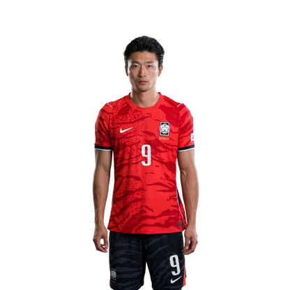 2026 월드컵 대한민국 축구 선수 유니폼 (경기용) - 공격수 손흥민 (등번호 7), 조철성 (등번호 9), 오형규 (등번호 18)