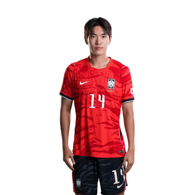 2026 월드컵 대한민국 축구 선수 유니폼 (경기용) - 수비수 13번 이태석, 14번 조위제, 15번 김문환