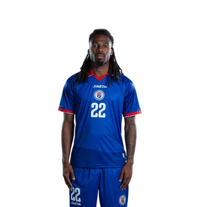 Mayo foutbòl koup di mond Ayiti 2026 vèsyon jwè vèsyon match - Defansè No.22 Jean-Kevin DUVERNE, No.24 Wilguens PAUGAIN