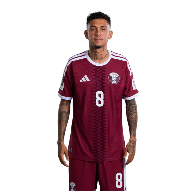 2026 World Cup Qatar Soccer Jersey Player Version  Match Version - Forward No.7 AHMED ALAAELDIN, No.8 EDMILSON JUNIOR, No.9 MOHAMMED MUNTARI