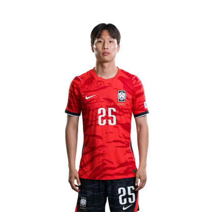 2026 월드컵 대한민국 축구 선수 유니폼 (경기용) - 미드필더 25번 엄지성, 26번 이동경