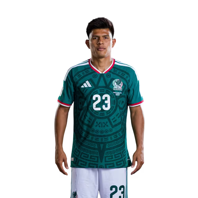 Mexico National Team 2026 World Cup Soccer Jersey (Player Version/Match Version)– Defenders: No. 5 Johan VÁSQUEZ, No. 15 Israel REYES, No. 20 Mateo CHÁVEZ, No. 23 Jesús GALLARDO / Camiseta de fútbol del Mundial de México Versión Jugador Versión Partido