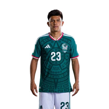 Mexico National Team 2026 World Cup Soccer Jersey (Player Version/Match Version)– Defenders: No. 5 Johan VÁSQUEZ, No. 15 Israel REYES, No. 20 Mateo CHÁVEZ, No. 23 Jesús GALLARDO / Camiseta de fútbol del Mundial de México Versión Jugador Versión Partido
