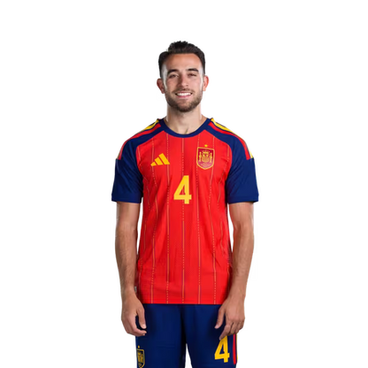 Spain National Team 2026 World Cup Jersey (Player/Match Version) — Defenders: No. 2 Marc Pubill, No. 3 Alex Grimaldo, No. 4 Eric García / Defensa nº 2 Marc Pubill, nº 3 Alex Grimaldo, nº 4 Eric García