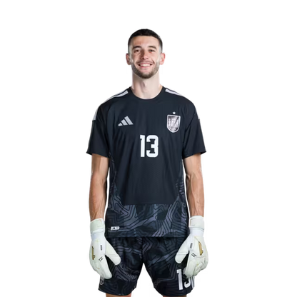 Spain National Team 2026 World Cup Jersey — Player/Match Version — Goalkeepers: No. 1 David Raya, No. 13 Joan García, No. 23 Unai Simón / Portero N.° 1 David Raya, N.° 13 Joan García, N.° 23 Unai Simon