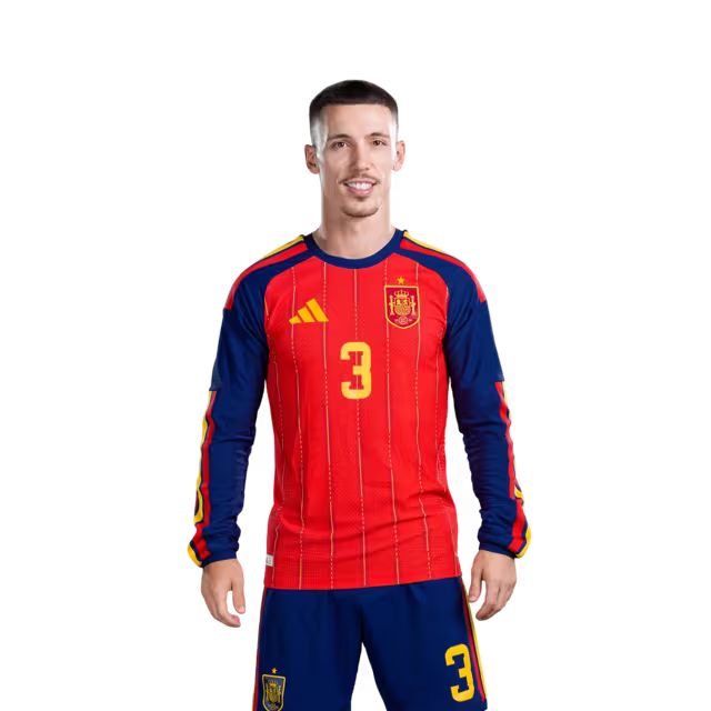 Spain National Team 2026 World Cup Jersey (Player/Match Version) — Defenders: No. 2 Marc Pubill, No. 3 Alex Grimaldo, No. 4 Eric García / Defensa nº 2 Marc Pubill, nº 3 Alex Grimaldo, nº 4 Eric García