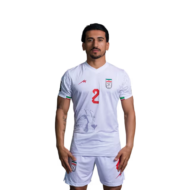 جام جهانی فوتبال ایران 2026 نسخه بازیکن نسخه مسابقه - مدافع شماره 2 صالح حردانی شماره 3 احسان حاجی صفی شماره 4 شجاع خلیل زاده