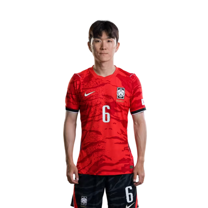 2026 월드컵 대한민국 축구 선수 유니폼 (경기용) - 미드필더 3번 이혁, 6번 황인범, 8번 백승호