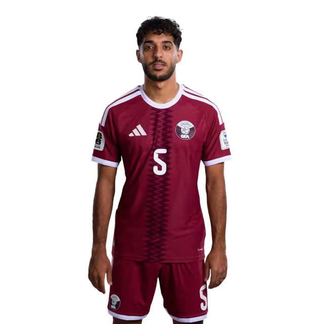 2026 World Cup Qatar Soccer Jersey Player Version  Match Version - Defender No.5 JASSEM GABER, No.13 AYOUB ALOUI, No.14 HOMAM AHMED