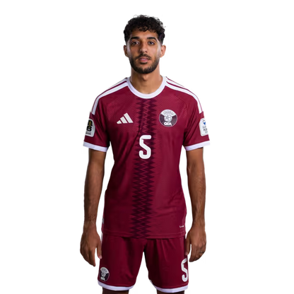 2026 World Cup Qatar Soccer Jersey Player Version  Match Version - Defender No.5 JASSEM GABER, No.13 AYOUB ALOUI, No.14 HOMAM AHMED