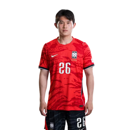 2026 월드컵 대한민국 축구 선수 유니폼 (경기용) - 미드필더 25번 엄지성, 26번 이동경