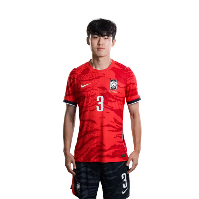 2026 월드컵 대한민국 축구 선수 유니폼 (경기용) - 미드필더 3번 이혁, 6번 황인범, 8번 백승호