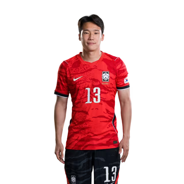 2026 월드컵 대한민국 축구 선수 유니폼 (경기용) - 수비수 13번 이태석, 14번 조위제, 15번 김문환