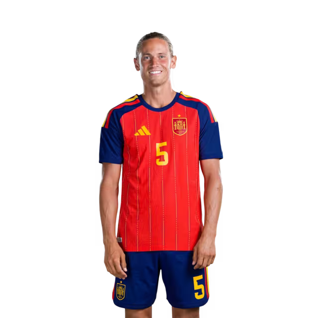 Spain National Team 2026 World Cup Jersey — Player/Match Version — Defenders: No. 5 Marcos Llorente, No. 12 Pedro Porro, No. 14 Aymeric Laporte / Defensa nº 5 Marcos LLORENTE, nº 12 Pedro PORRO, nº 14 Aymeric LAPORTE