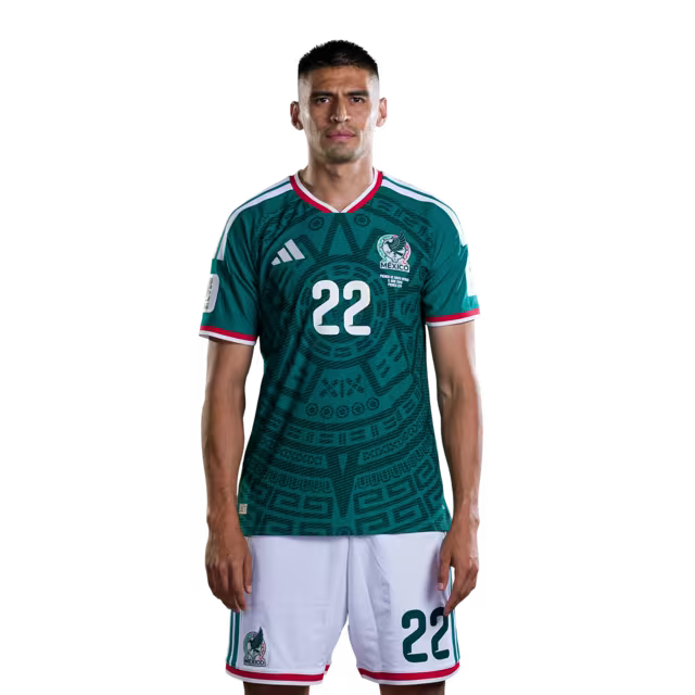Mexico National Team 2026 World Cup Soccer Jersey (Player Version/Match Version) — Forwards: No. 22 Guillermo Martínez, No. 25 Roberto Alvarado / Delantero n.° 22 Guillermo Martínez, n.° 25 Roberto Alvarado