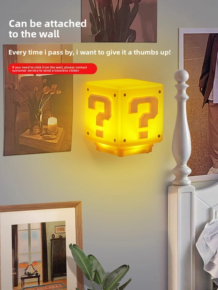 Mario Lamp, Super Mario Question Mark Night Light, Blocky Sound LED Modern Creative Ambient Light