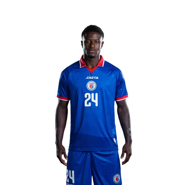 Mayo foutbòl koup di mond Ayiti 2026 vèsyon jwè vèsyon match - Defansè No.22 Jean-Kevin DUVERNE, No.24 Wilguens PAUGAIN