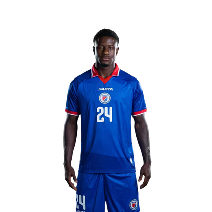 Mayo foutbòl koup di mond Ayiti 2026 vèsyon jwè vèsyon match - Defansè No.22 Jean-Kevin DUVERNE, No.24 Wilguens PAUGAIN