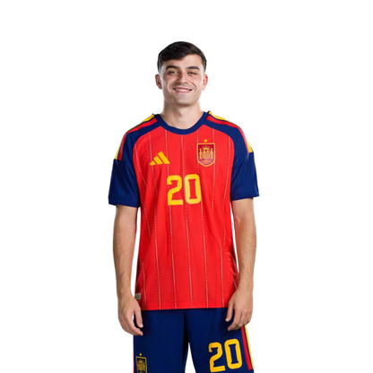 Spain National Team 2026 World Cup Jersey – Player/Match Version – Midfielders: No. 15 Alex Baena, No. 16 Rodri, No. 18 Martín Zubimendi, No. 20 Pedri / Mediocampista No.15 Alex BAENA, No.16 RODRI, No.18 Martin ZUBIMENDI, No.20 PEDRI