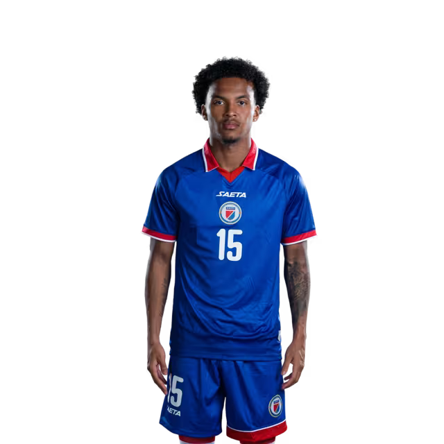 Mayo foutbòl koup di mond Ayiti 2026 vèsyon jwè vèsyon match la - Atakan No.15 Ruben PROVIDENCE, No.16 Lenny JOSEPH, No.18 Wilson Isidor