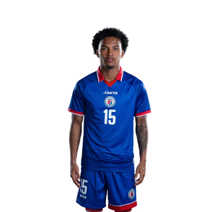 Mayo foutbòl koup di mond Ayiti 2026 vèsyon jwè vèsyon match la - Atakan No.15 Ruben PROVIDENCE, No.16 Lenny JOSEPH, No.18 Wilson Isidor