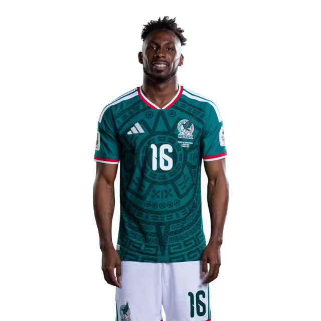 Mexico National Team 2026 World Cup Soccer Jersey (Player Version/Match Version)  – Forwards: No. 14 Armando González, No. 16 Julián Quiñones, No. 21 César Huerta / Delanteros N.° 14 Armando GONZALEZ, N.° 16 Julian QUINONES, N.° 21 Cesar HUERTA