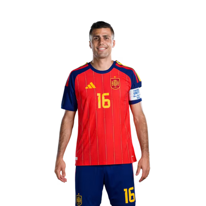 Spain National Team 2026 World Cup Jersey – Player/Match Version – Midfielders: No. 15 Alex Baena, No. 16 Rodri, No. 18 Martín Zubimendi, No. 20 Pedri / Mediocampista No.15 Alex BAENA, No.16 RODRI, No.18 Martin ZUBIMENDI, No.20 PEDRI