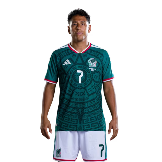 Mexico National Team 2026 World Cup Soccer Jersey (Player Version/Match Version)– Midfielders: No. 6 Erik Lira, No. 7 Luis Romo, No. 8 Álvaro Fidalgo / Centrocampista No.6 Erik LIRA, No.7 Luis ROMO, No.8 Alvaro FIDALGO