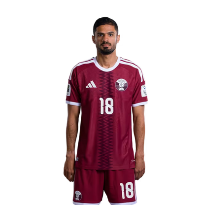 2026 World Cup Qatar Soccer Jersey Player Version  Match Version - Defender No.16 BOUALEM KHOUKHI, No.18 SULTAN ALBRAKE, No.25 ALHASHMI ALHUSSEIN
