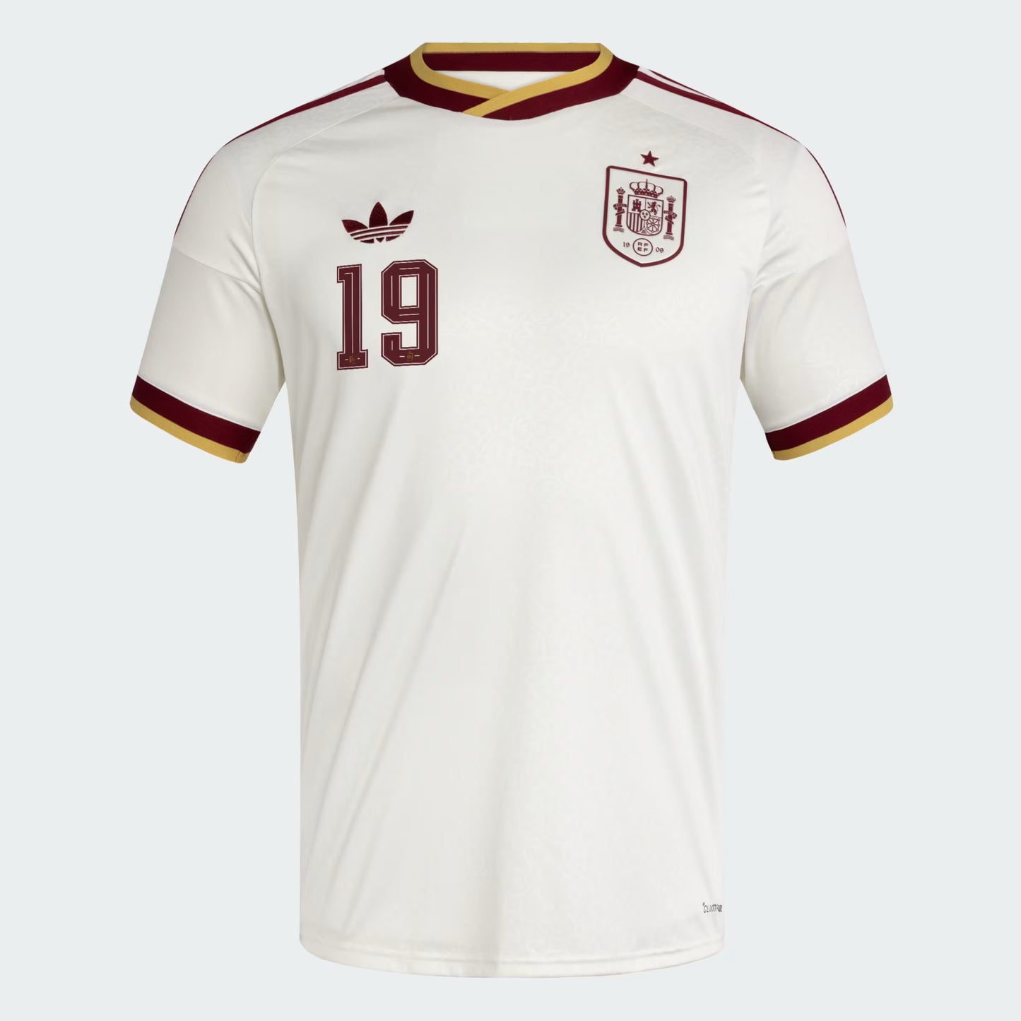2026 World Cup No.19 Lamine Yamal Spain Home/Away Jersey - Support your team in a heritage-inspired, slim-fit jersey with with rib collar and sewn-on federation badge.