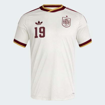 2026 World Cup No.19 Lamine Yamal Spain Home/Away Jersey - Support your team in a heritage-inspired, slim-fit jersey with with rib collar and sewn-on federation badge.