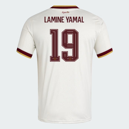 2026 World Cup No.19 Lamine Yamal Spain Home/Away Jersey - Support your team in a heritage-inspired, slim-fit jersey with with rib collar and sewn-on federation badge.