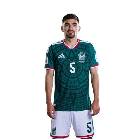 Mexico National Team 2026 World Cup Soccer Jersey (Player Version/Match Version)– Defenders: No. 5 Johan VÁSQUEZ, No. 15 Israel REYES, No. 20 Mateo CHÁVEZ, No. 23 Jesús GALLARDO / Camiseta de fútbol del Mundial de México Versión Jugador Versión Partido