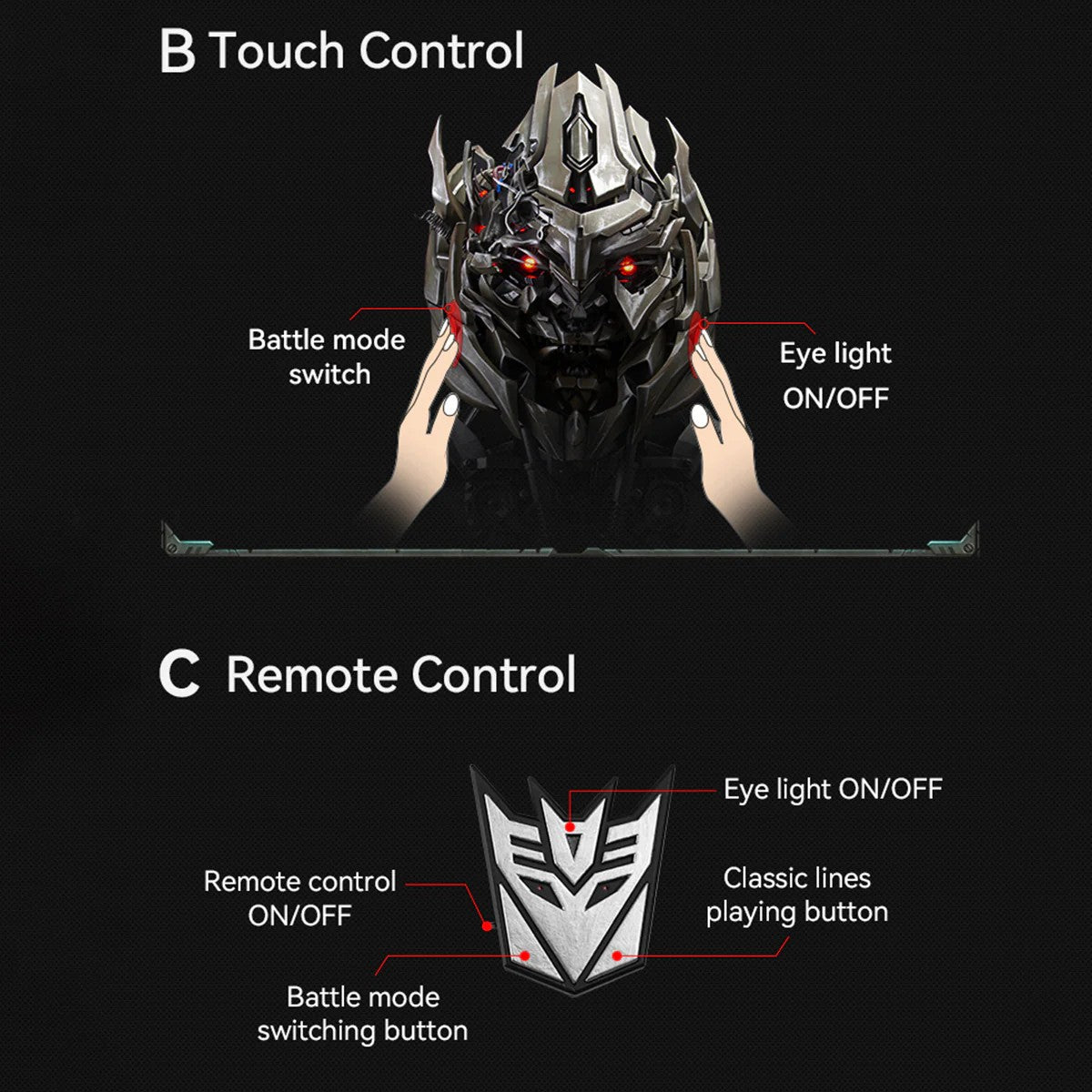 Transformers Megatron Wearable Helmet Collectible Edition with Talking Voice Changer