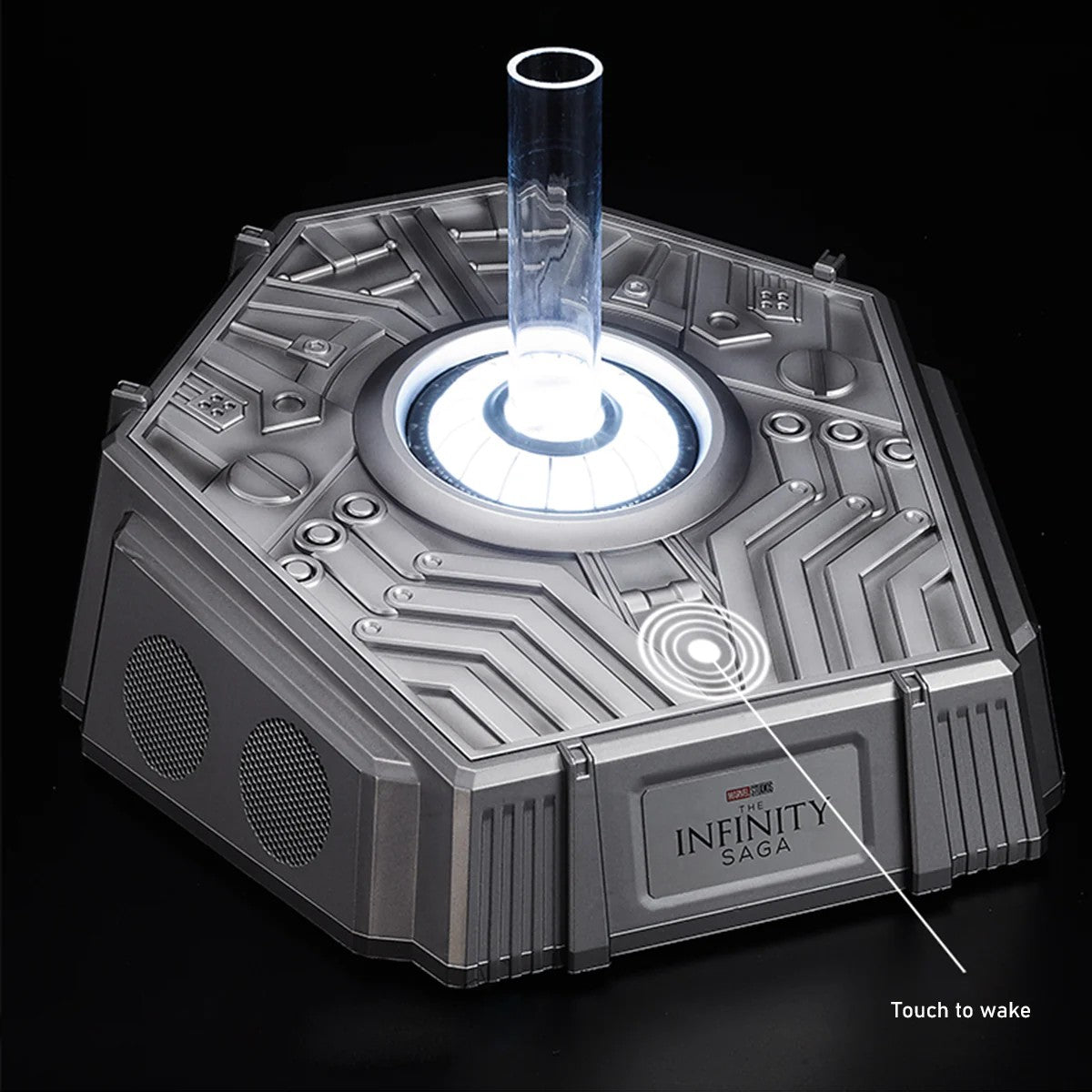 Official Iron Man MK2 Helmet: 1:1 Wearable Bluetooth Speaker with Ring Touch Control, Metallic Finish & Multi-Voice Command