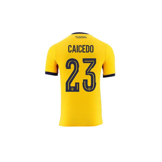2026 World Cup Caicedo Ecuador Soccer Jersey Player Version  Match Version - No.23 Home Yellow and Away Blue