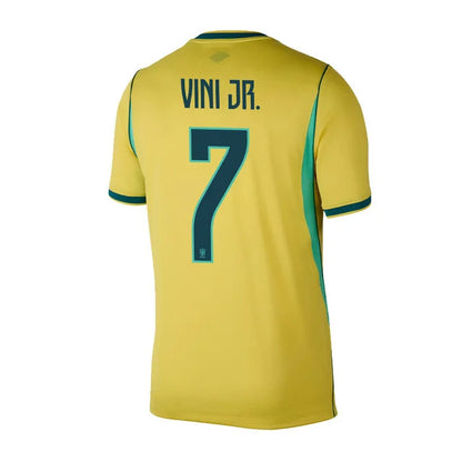 2026 World Cup Vini Jr. Brazil Soccer Jersey Player Version  Match Version - No.7 Home Yellow and Away Blue