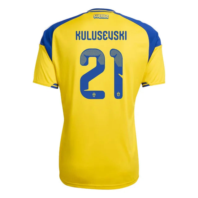2026 World Cup Kulusevski Sweden Soccer Jersey Player Version  Match Version - No.21 Home Yellow and Away Blue