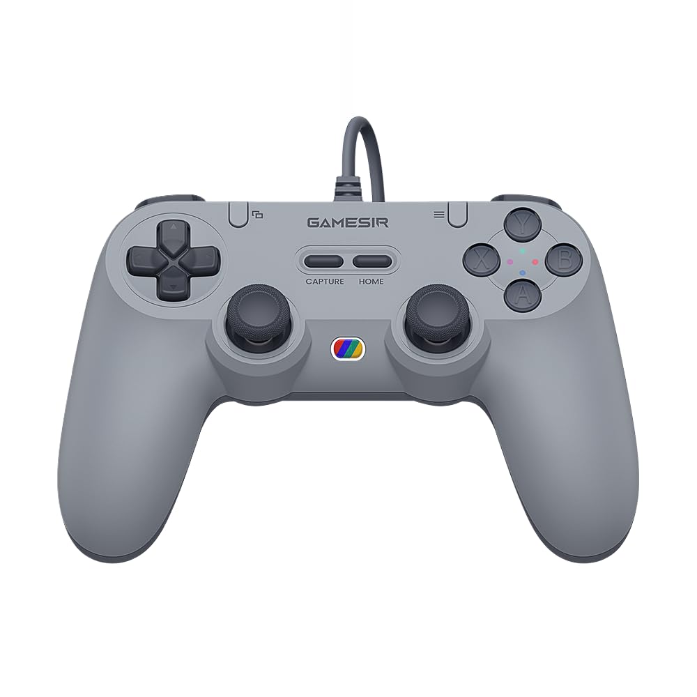 GameSir Tegenaria Lite Wired Controller for PC , Wired 1000Hz Polling Rate, Hall Effect Joysticks and 2 Remappable Buttons, Dual Vibration , Turbo, PC Gaming Controller for Steam/Android/iOS/Switch ( Grey) Console Smartphone