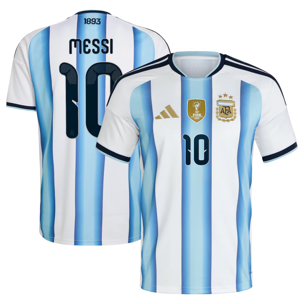 2026 World Cup Messi Argentina  Soccer Jersey Player Version  Match Version - No. 10 Home White & Blue and Away Black & Blue